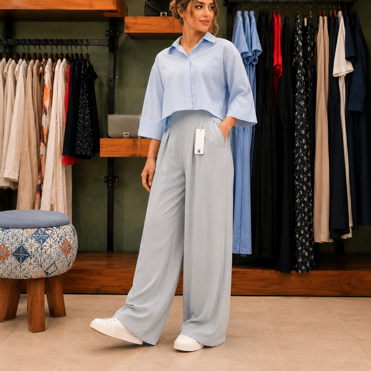 شلوار پارچه ای زنانه فوق ریزشی