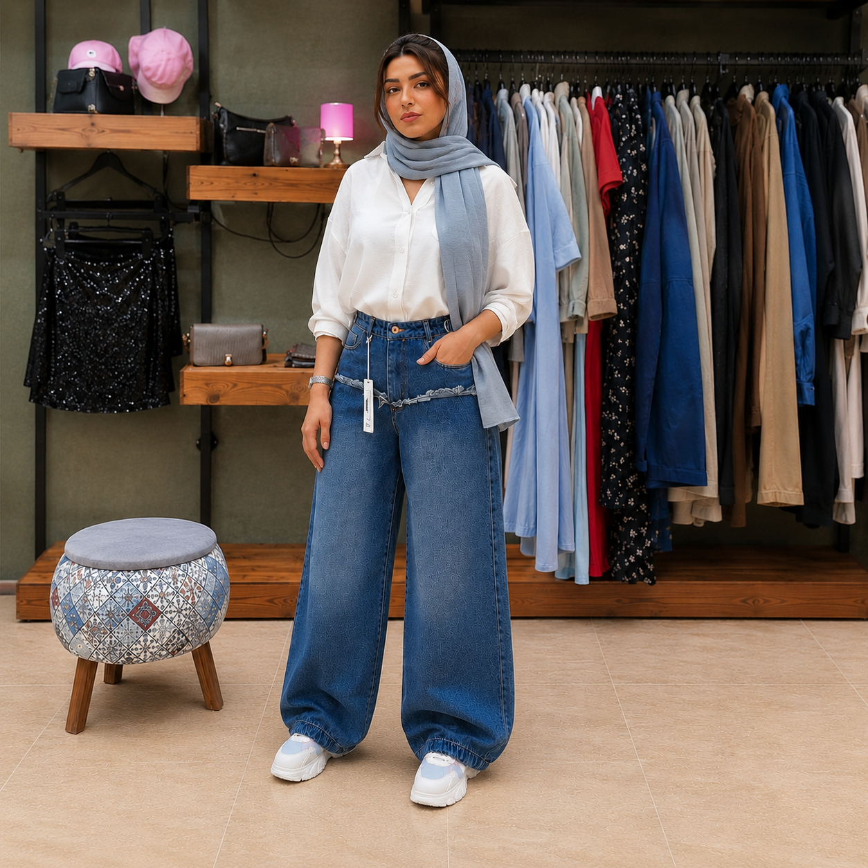 شلوار زنانه جین بالونی