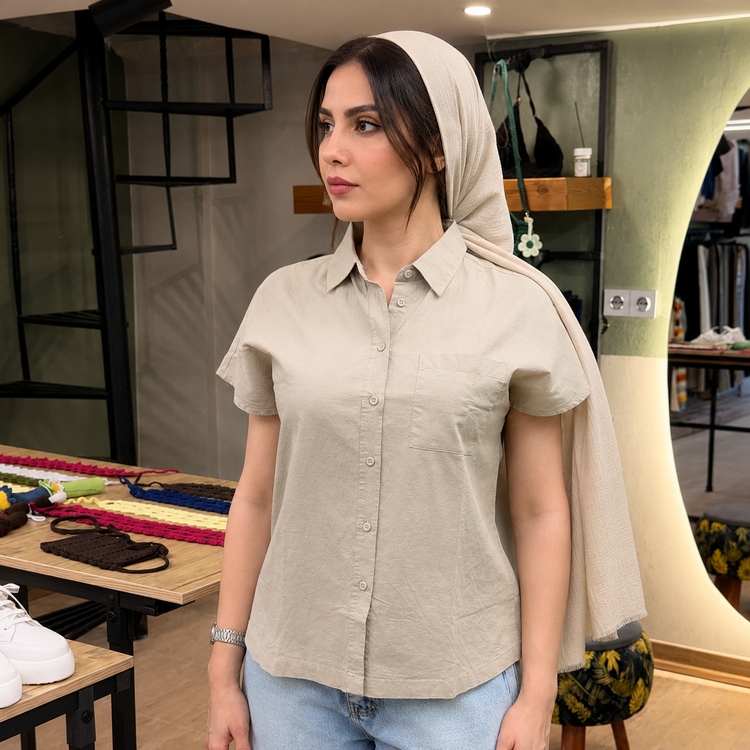 شومیز زنانه کراپ باکسی